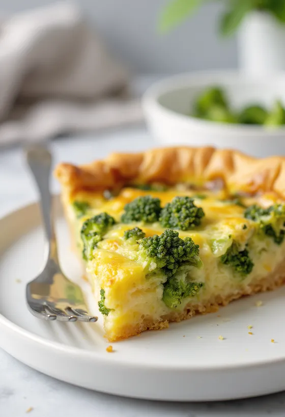Brokkolis és parmezános quiche frissen sütve
