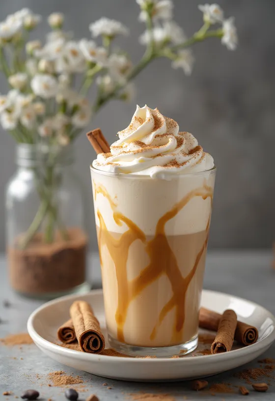 Fahéjas-karamellás frappé pohárban