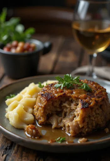 Haggis klasszikus változat, bárány gyomorral tálalva
