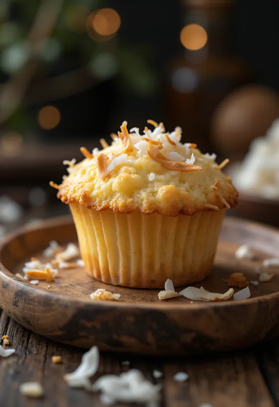 Kókuszos Cupcake tálalva