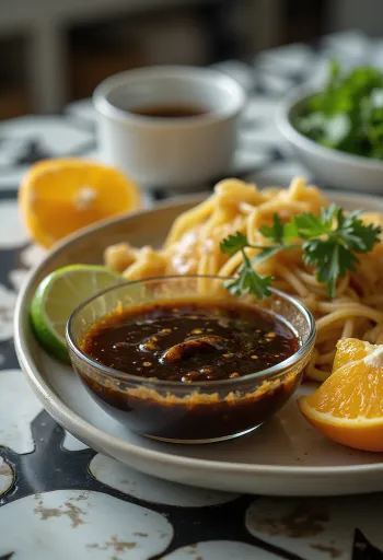 Narancsos lime balzsamecetszósz tálalva