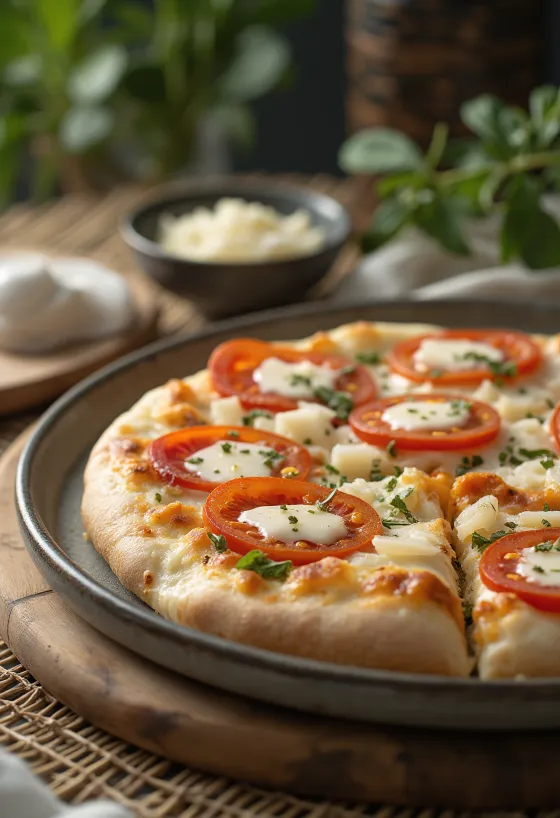 Pizza al Mascarpone bazsalikommal és parmezánnal