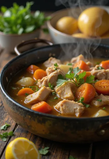 Sinigang zöldségraguval tálalva, gazdag húsleves friss zöldségekkel