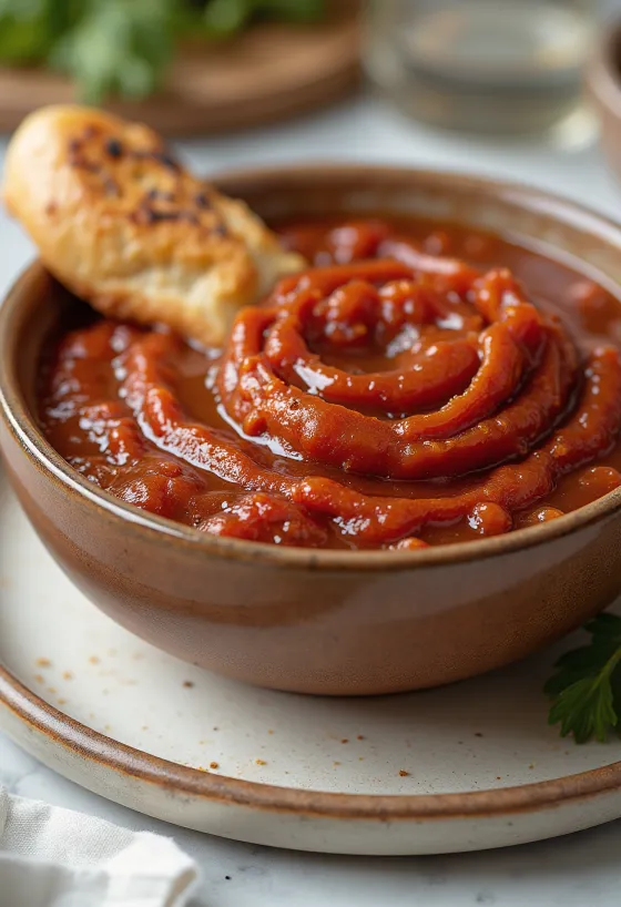 BBQ grillezett füstös ketchup tálalva