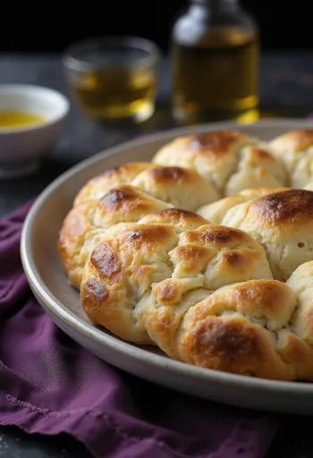 Burgonyalisztes focaccia tálalva
