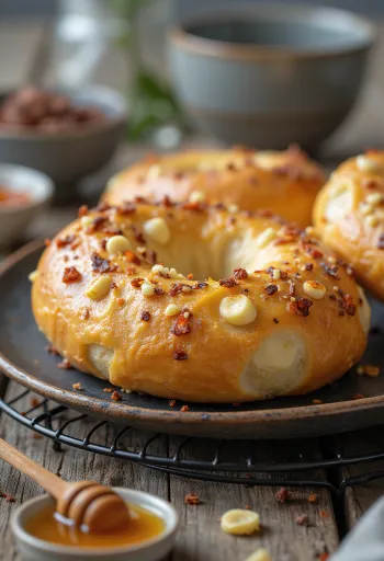 Frissen sült chilis-fehércsokis bagel