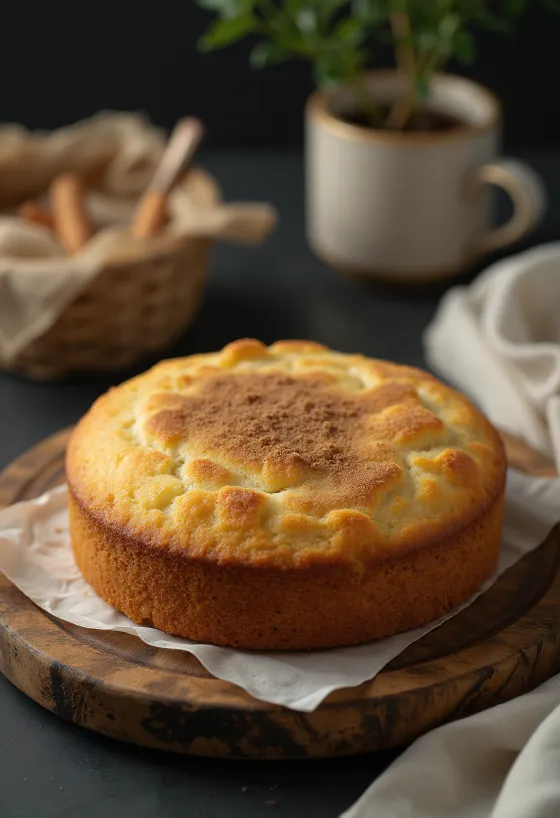 Fahéjas torta tálalva