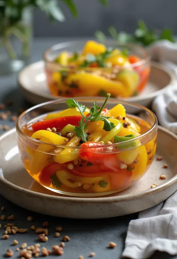Fűszeres savanyított kaliforniai paprika üvegben