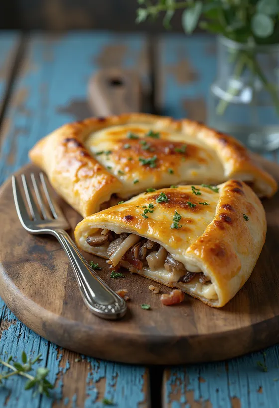 Frissen sült Gombás-Szalonnás Calzone