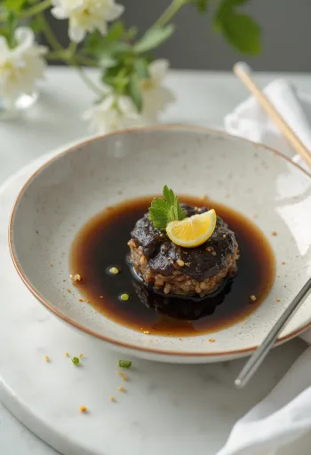 Ponzu szósz tálalva sashimi mellé