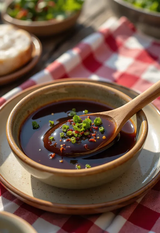 Teriyaki szósz tálalva