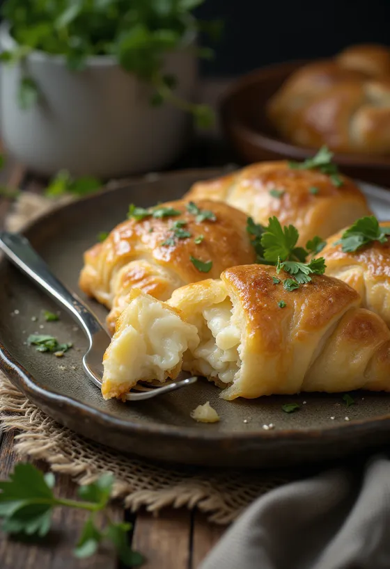 Juhtúrós empanada aranybarnára sütve