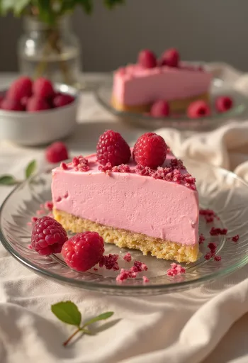 Málnahabos torta málnaszemekkel díszítve