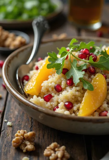 Narancsos quinoa saláta tálalva