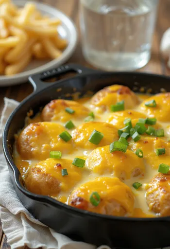 Papas chorreadas fokhagymával, krémes burgonyával tálalva