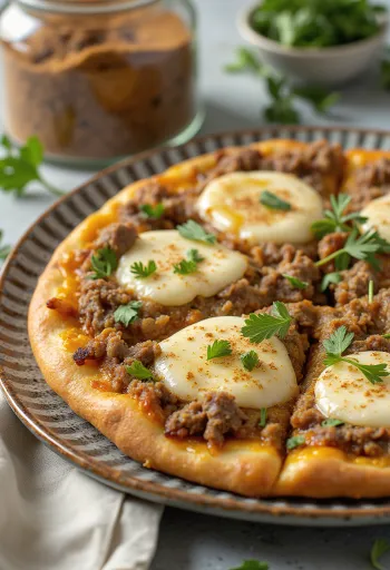 Pizza Maroccaine tálalva