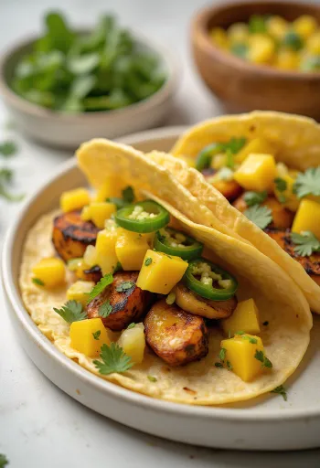 Zöldséges tacos mangó szósszal