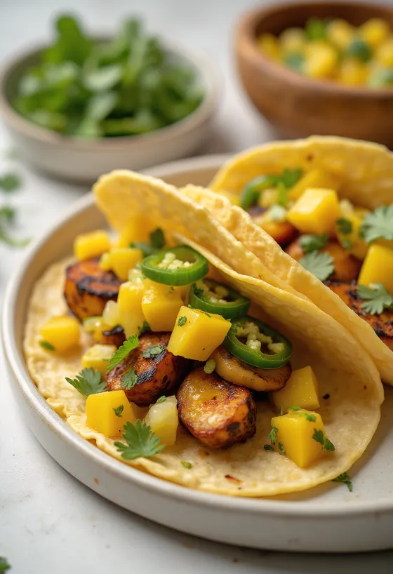 Zöldséges tacos mangó szósszal