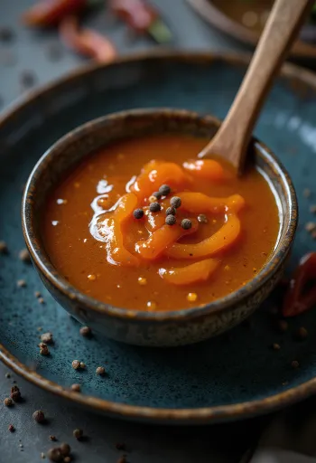 BBQ habanero-mézes szósz tálalva