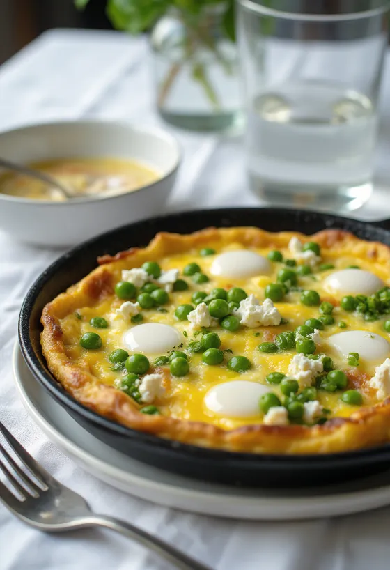 Frittata Zöldborsóval és Mentával
