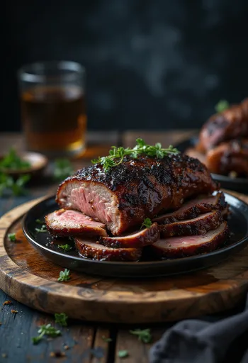 Füstölt BBQ vaddisznócomb tálalva