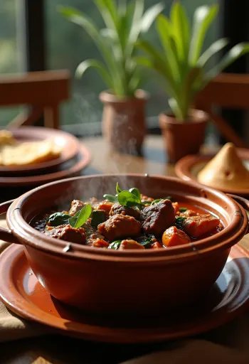Keto tunéziai fűszeres bárány pörkölt tálalva