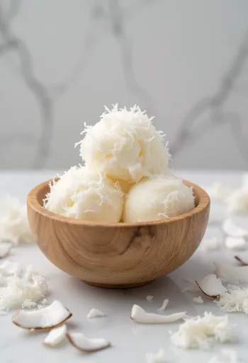 Kókusz sorbet házi készítésű frissítő desszert