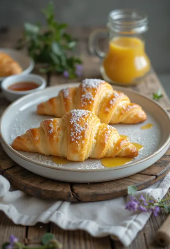 Frissen sült lengyel túrós croissant