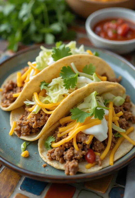 Lisztes taco tálalva