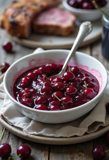 Friss meggyszósz egész meggyszemekkel, fahéjjal és szegfűszeggel ízesítve