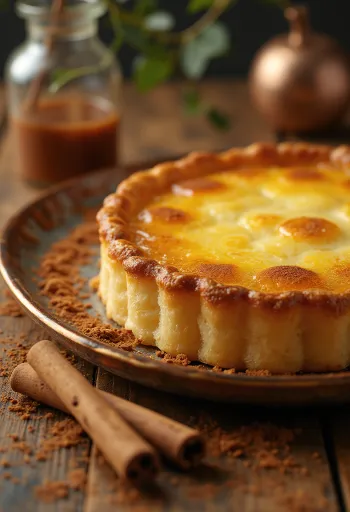 Portugál pastel de nata torta aranybarna tetejű és vaníliás krémmel töltve