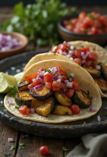 Zöldséges tacos salsa roja szósszal