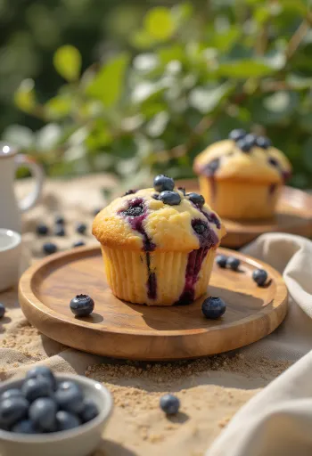 Áfonyás Cupcake tálalva