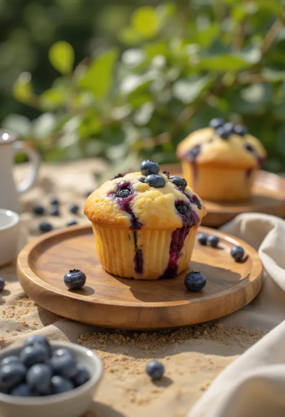 Áfonyás Cupcake tálalva
