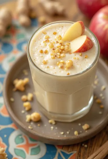 Alma-gyömbér smoothie friss almával és reszelt gyömbérrel