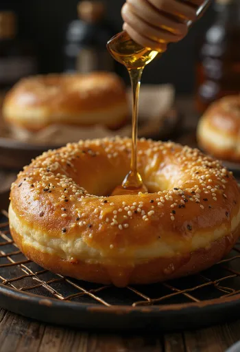 Bagel Doughnut tálalva szezámmaggal