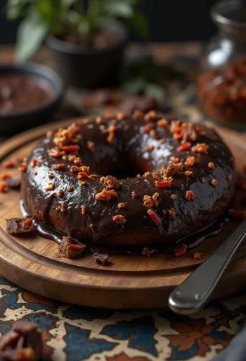 Chilis-étcsokoládés bagel tálalva