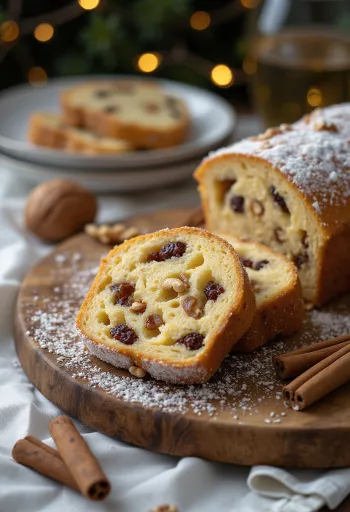 Diós Stollen tálalva