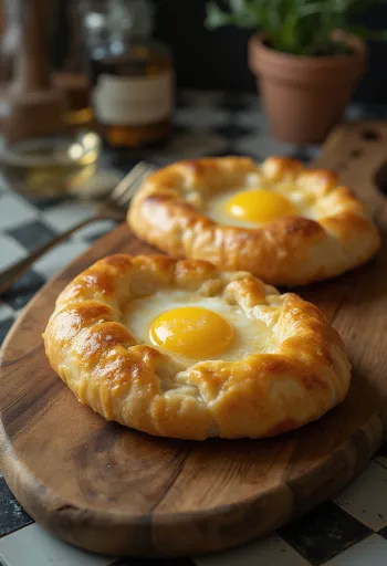 Frissen sült grúz khachapuri sajtos lepény