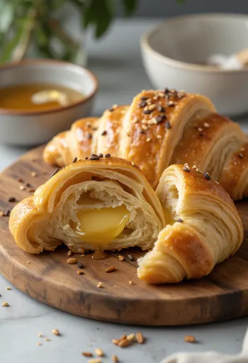 Lenmagos croissant tálalva