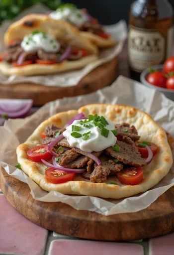 Marha gyros pita friss tzatzikivel