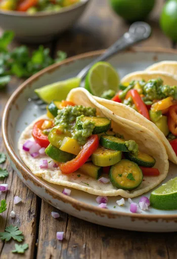 Zöldséges tacos salsa verde szósszal