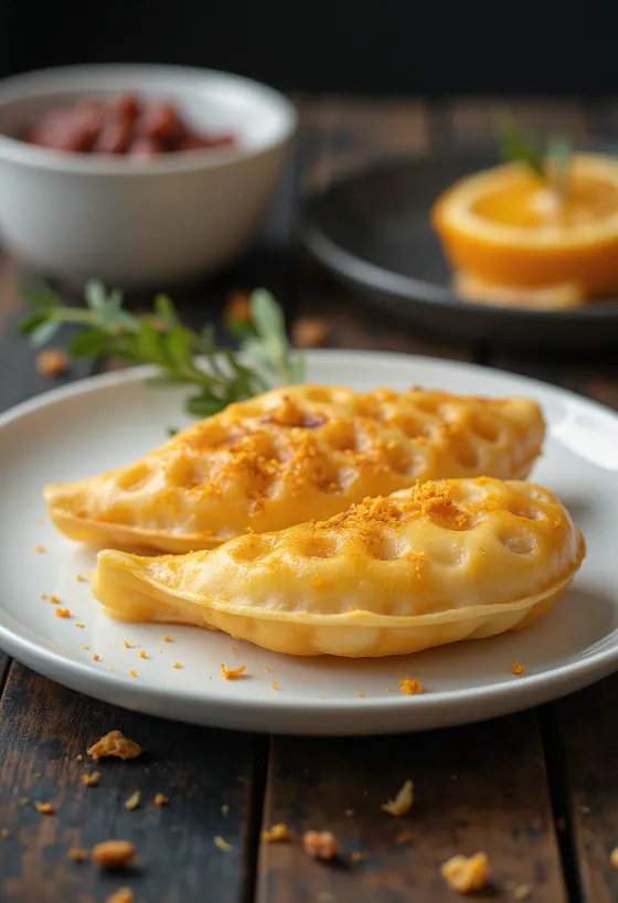Taiyaki narancshéjjal, édes vörös bean pasztával töltve