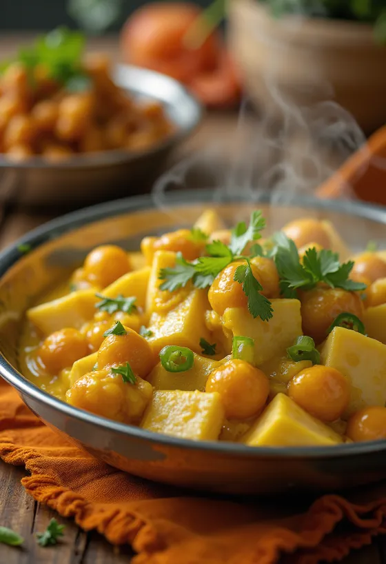 Bhapa Chana, gőzölt túró és csicseriborsó fűszeres étel korianderrel