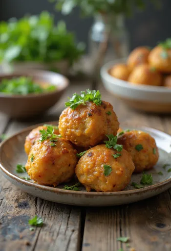 Kofta fűszeres fűszeres csirkehússal, grillezett marhahús golyókkal és petrezselyem díszítéssel