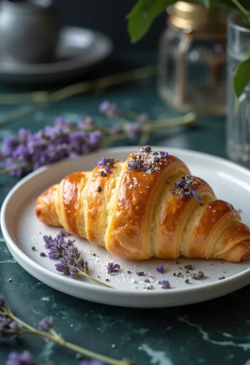 Levendulás croissant tálalva