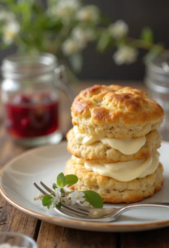 Tejszínes scone aranybarna, ropogós tetejű sütemények