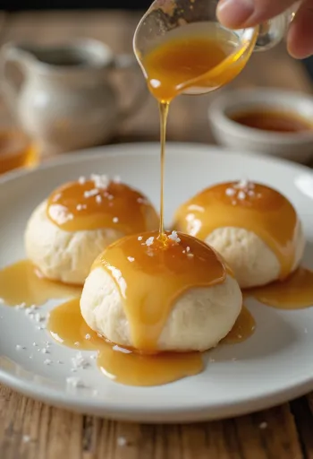 Karamellás bao bun tálalva