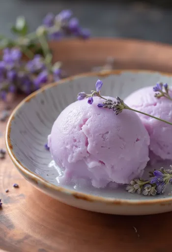 Levendulás mézes sorbet házi készítésű frissítő desszert