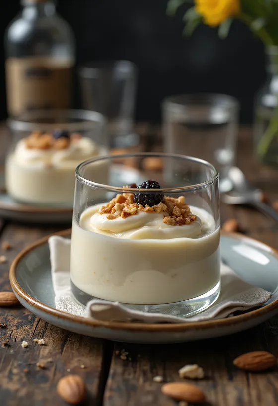 Mandulatejes panna cotta pohárban